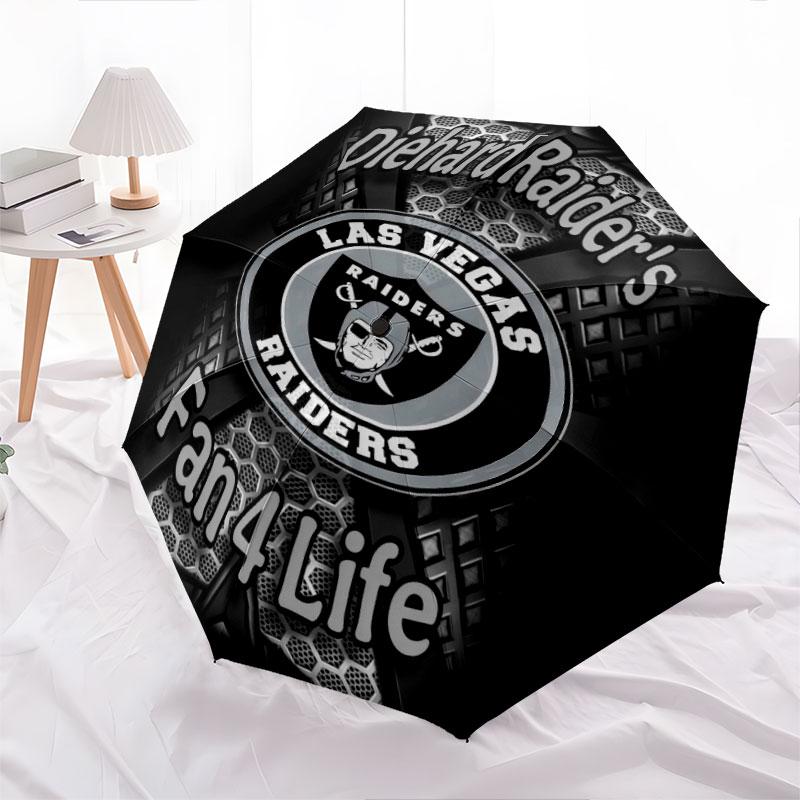 Raiders Pattern, Automatic Folding Umbrella, Portable and Foldable Design, 8 Ribs, a Christmas or Birthday Gift.