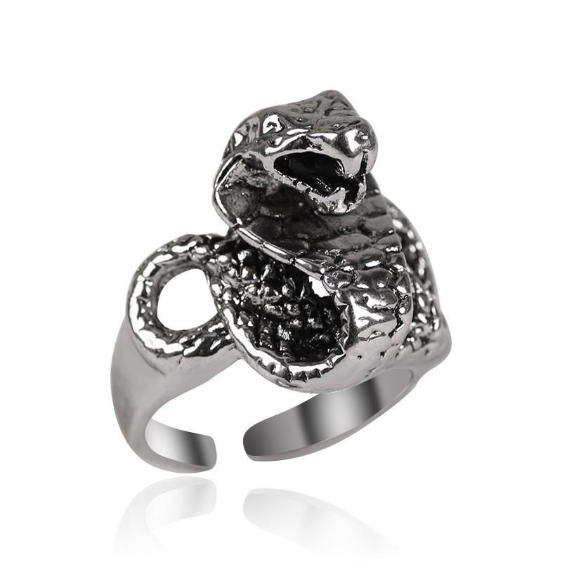 Adjustable Open Snake Ring Punk Gothic Style Unisex Fashion Jewelry Nightclub Hip Hop Couples Adjustable Open Band