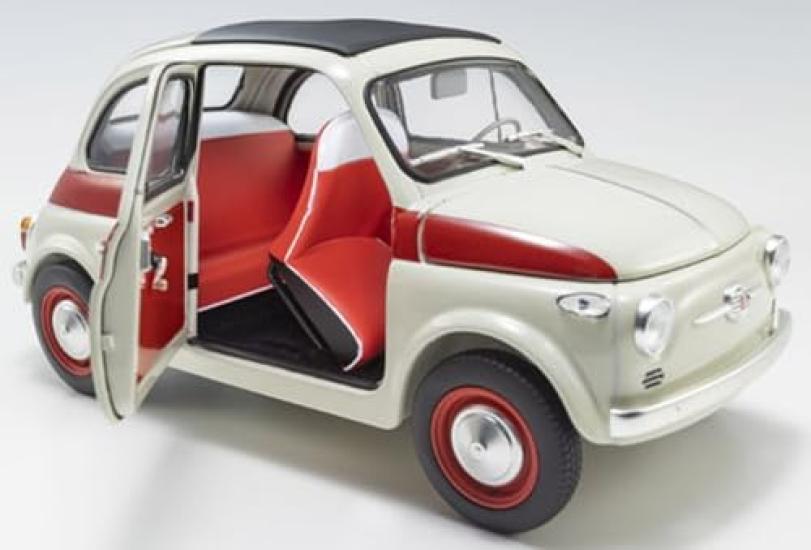 Kyosho Original Scale Fiat Nuova 500 Sport Finished Product KS08966SLG 1/18 (Light Gray/Red Line)