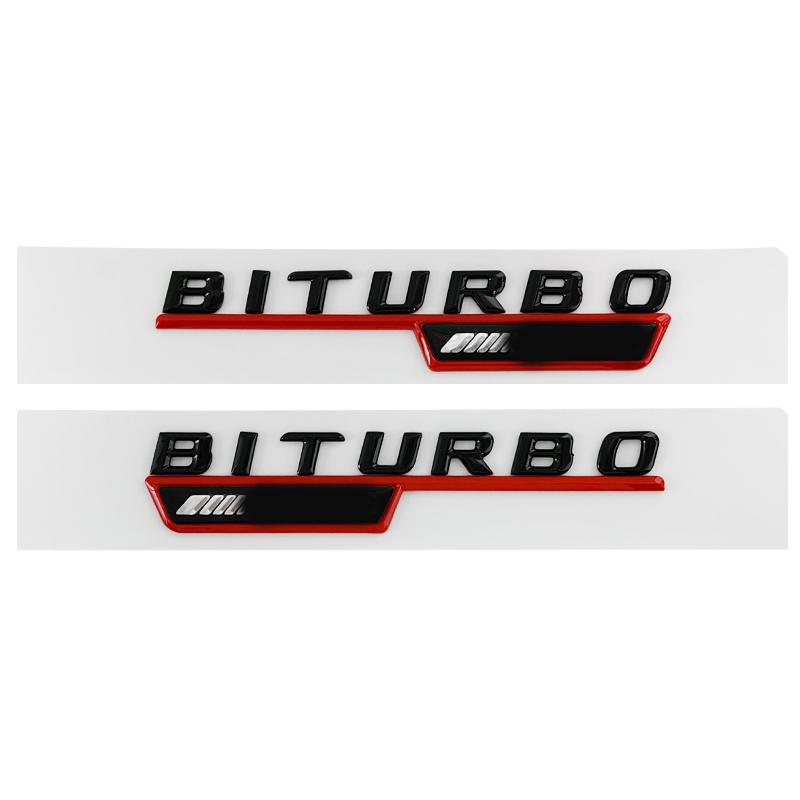 

2Pcs 3D Biturbo 4matic Fender Badge Letter Emblem Sticker For Mercedes Benz C43 E43 GLC43 GLE43 Car Accessories