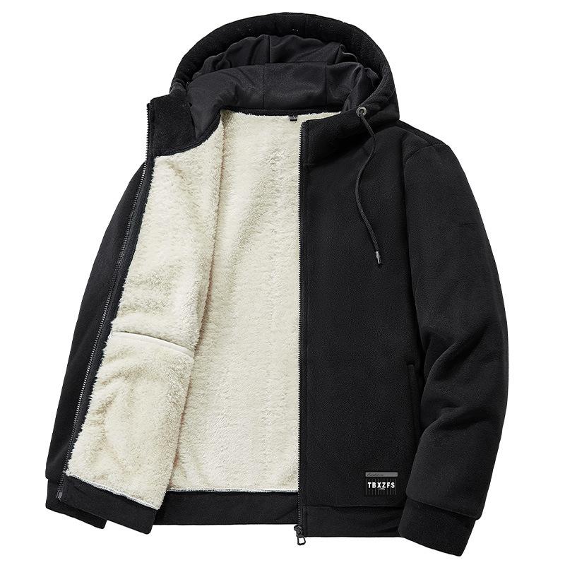 

Winter Plush Hooded Cardigan Thickened Sweatshirt In Autumn and Winter Loose Sports and Casual Lamb Velvet Warm Jacket for Men M