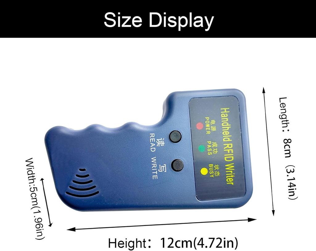 Handheld 125KHz RFID Duplicator Copier  ID Writer Programmer Reader + Keys+ Keychain Access Control Card Reader