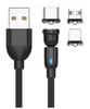 540° Rotating Magnetic Fast Charge Cable, 3-in-1 Blind Suction Design, Bendable for Mobile Gaming