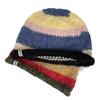 Traveling Bucket Hat Crochet Striped Plush Fisherman Hat for Y2K Girls Shopping