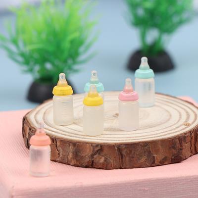 6 Stück 1:12 Puppenhaus Miniaturen Milch Flasche Baby Flasche Modell Puppe Haus Dekor