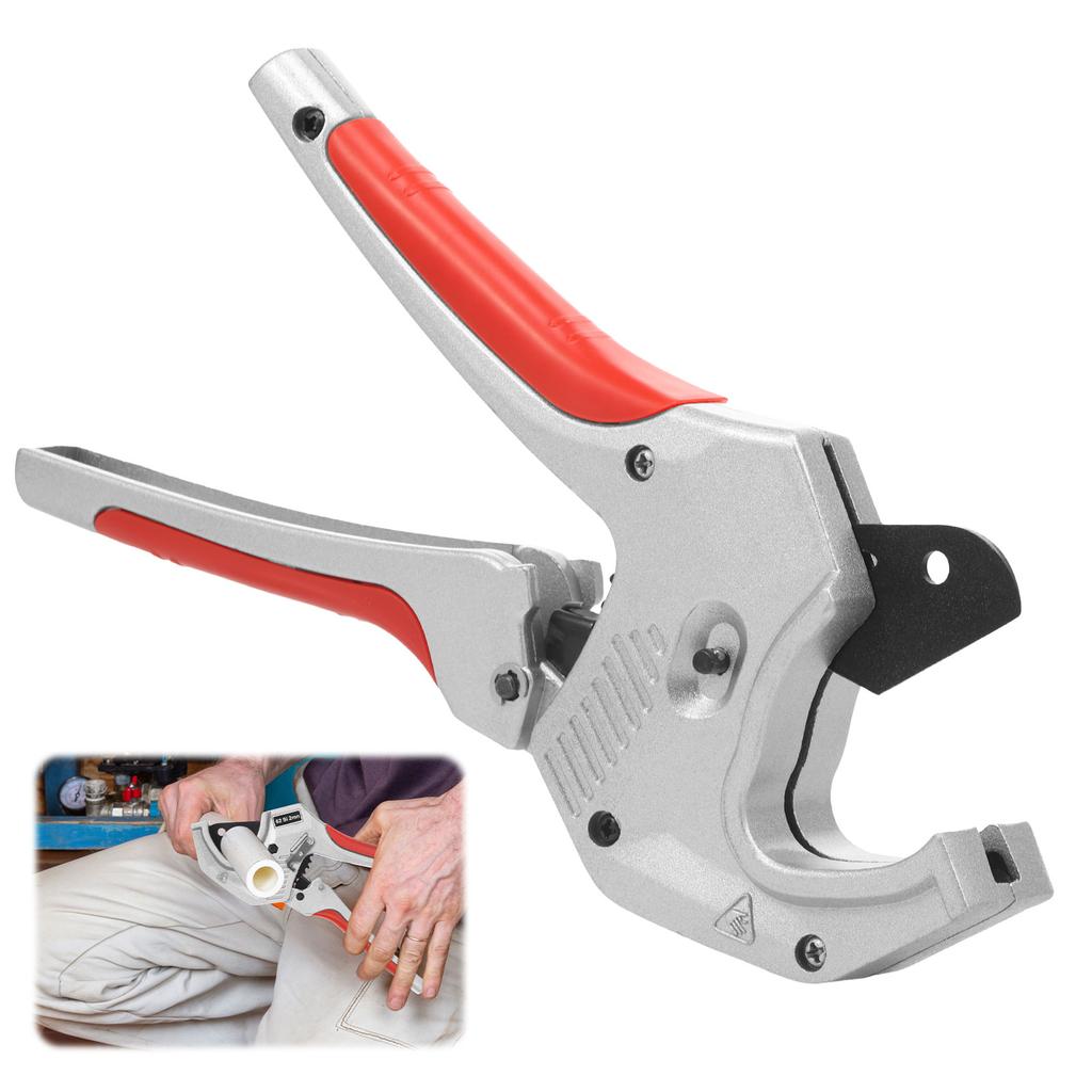 PVC Pipe Cutter High Hardness Steel Self Locking Ratcheting Pipe Cutter Tools Non Slip Tubing Cutting for PPR PEX Rubber Plastic