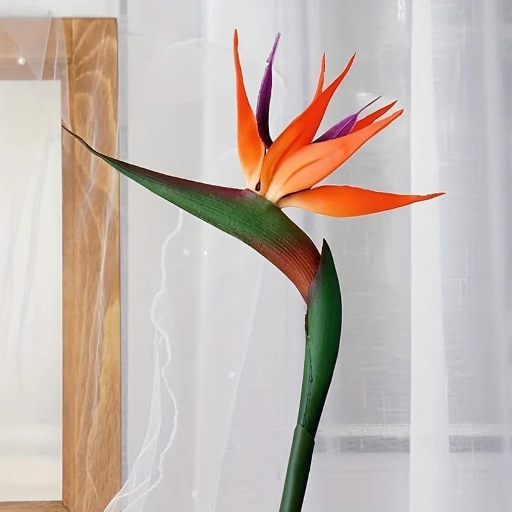 3pcs Artificial Bird Of Paradise Flowers Rubber Strelitzia 24.5'' Long Stem Flower Suitable For DIY Home Party Theme Decor