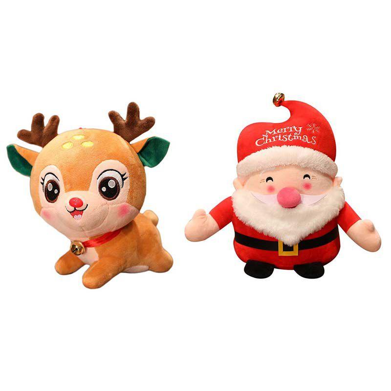 Deer 20cm Santa Plush Toy Stuffed Doll Christmas Series Gifts For Children