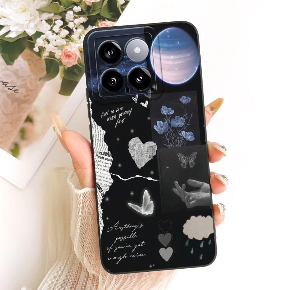 For Xiaomi Mi 14 Pro Case Cute Rabbit Cartoon Cover Shockproof Soft TPU Phone Case For Xiaomi 14 Pro Mi14 Pro 5G Back Cover Bags