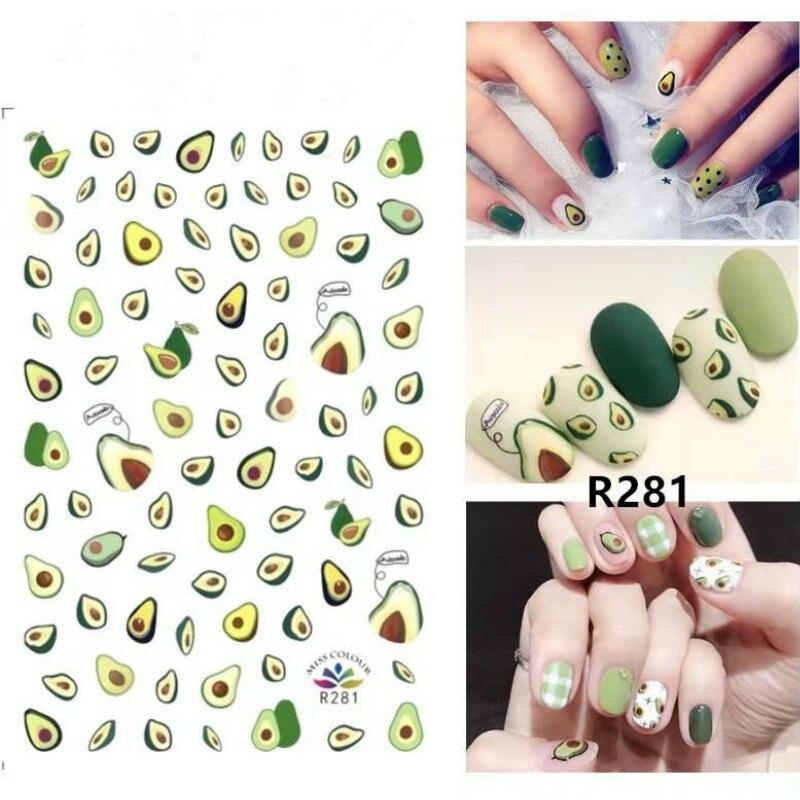 1pc 3D Nail Stickers Spring Summer Natural Flower Leaves Simulation Dried Flower Dragonfly Nail Applique Water Slides Decoration