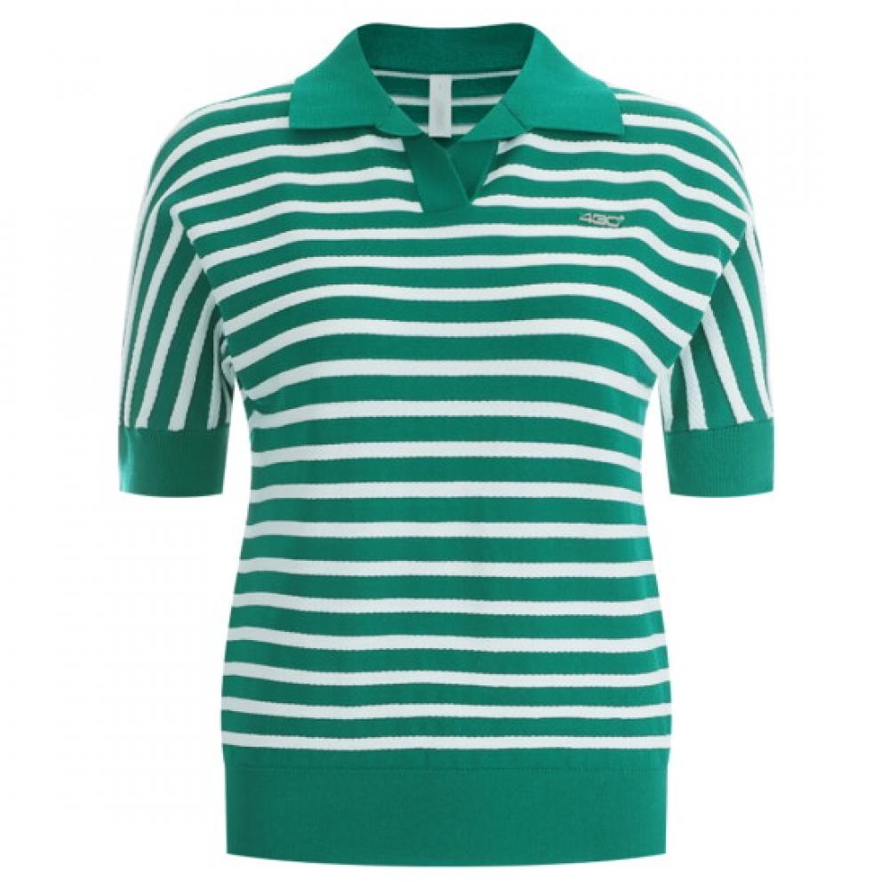 Shop Women S STripe Collar Neck ShorT Sleeve Summer Golf T ShirT Green Lb wSh