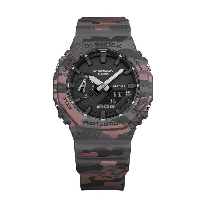 Casio G-Shock 2100 Series Camouflage Watch GA-2100CM-8AER Black 145-215 Mm