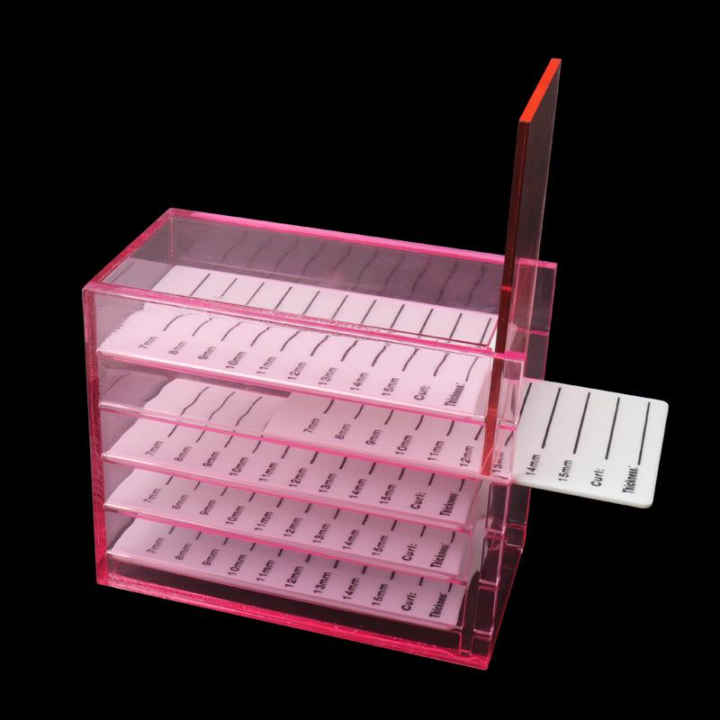 5-Layer Transparent Acrylic Eyelash Storage Box with Scale