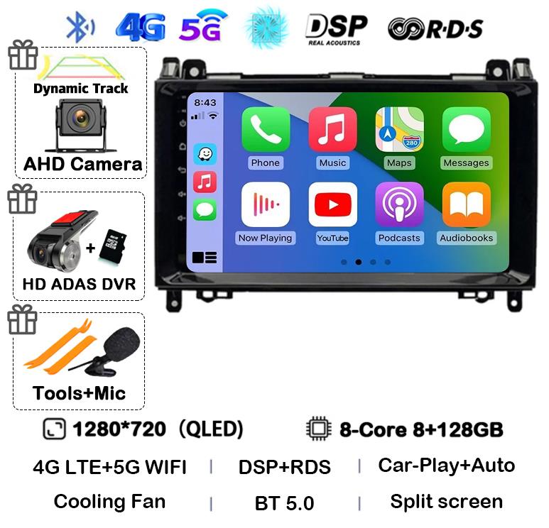 Android 14 Car Radio For Mercedes Benz B200 Sprinter W906 W639 AB Class W169 W245 Viano Vito Multimedia GPS Stereo Video Player