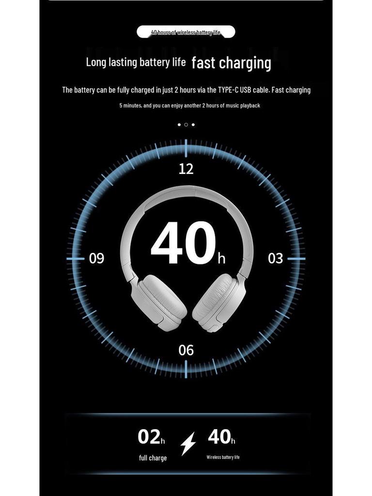 JBL510BT Over-ear Wireless Bluetooth Headphones with Multifunctionality and Logo