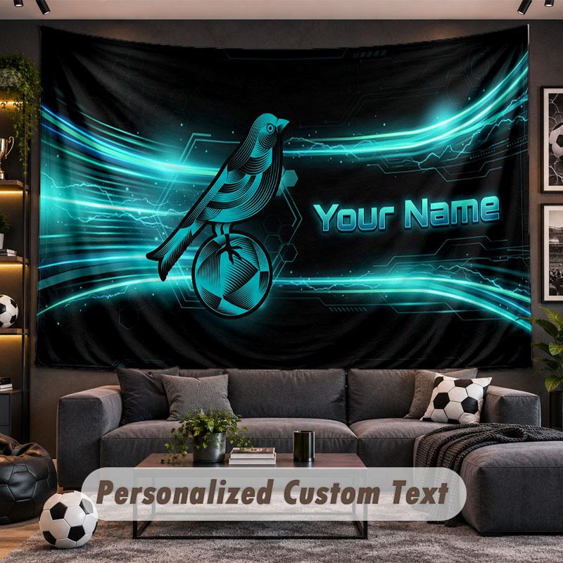 Wall Hanging Tapestry Custom NameNorwich City Pattern Personalized Printed Fabric Wall Decor
