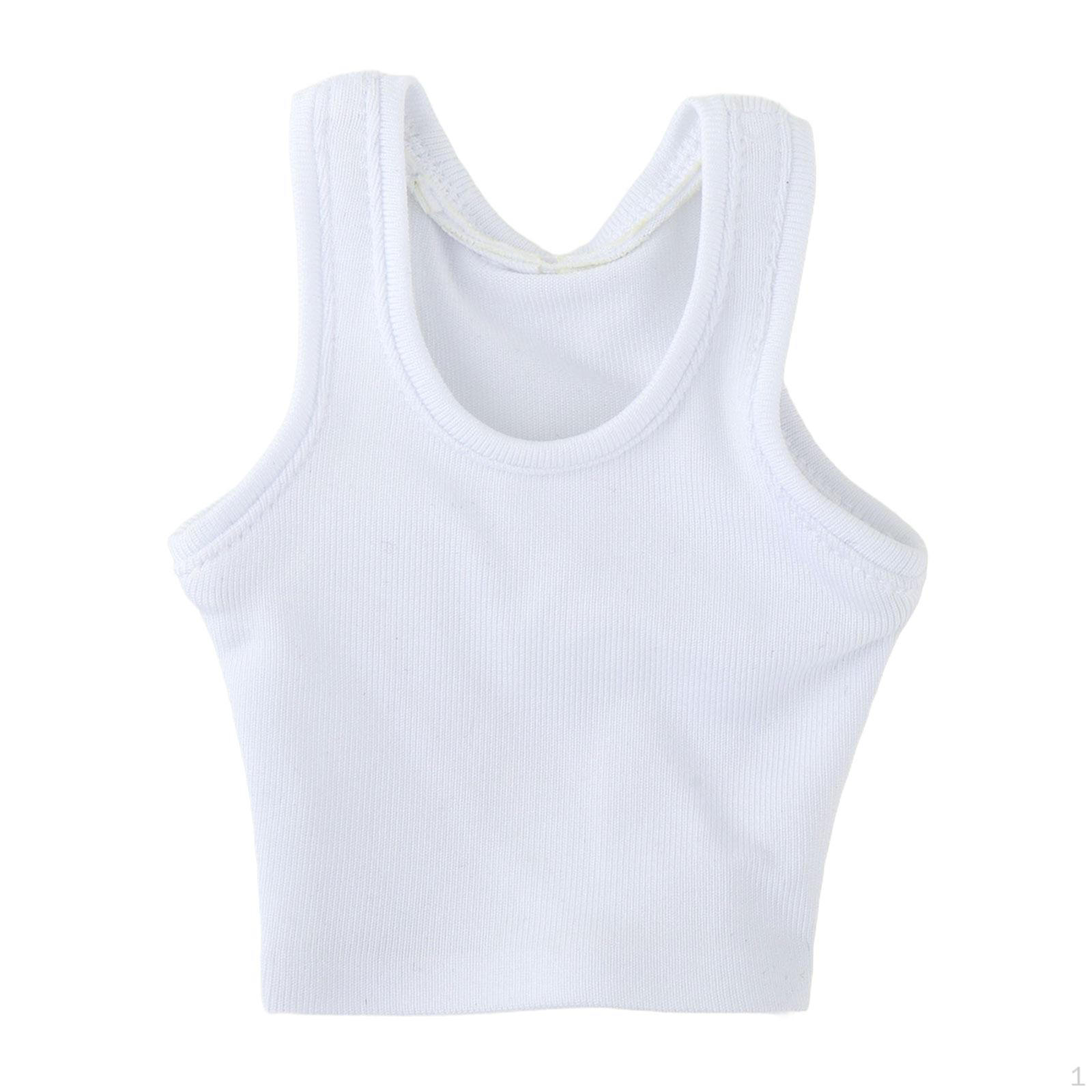 

1/6 Male Vest Sleeveless Figure Doll Clothes Dress Accessory Miniature Clothing for 12 inch Figures білий