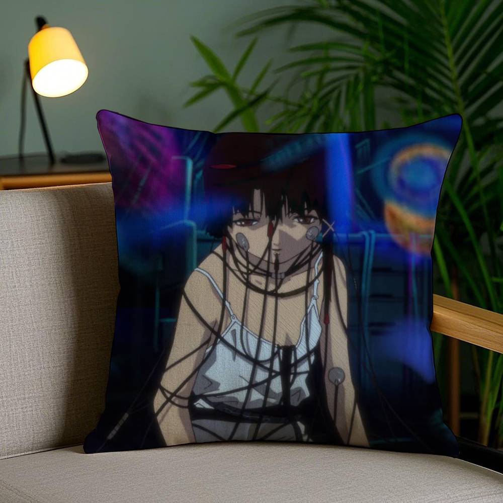 S-Serial Experiments L-Lain Pillow Case Home Dorm Chair Back Short Plush Double-sided Printing Office Nap Time Cushion Cover