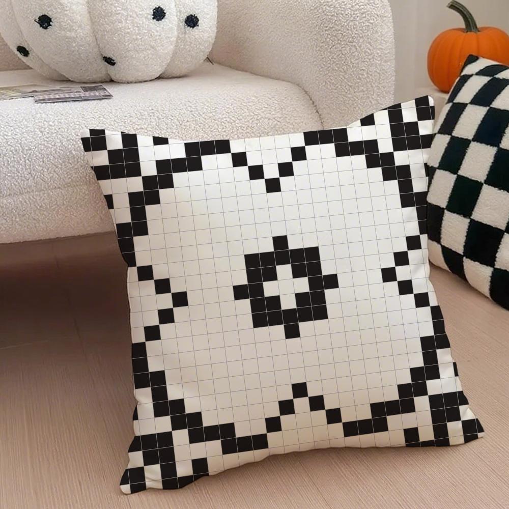 Retro Pixeliger Ar Pixel-Druck Textur Kissenbezug Überwurf-Kissenbezug Verdeckter Knopf Strapazierfähiges Polyester Stuhlkissen