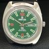 AUTOMATIC VINTAGE RICOH R31 JAPAN MENS GREEN COLOR DIAL WATCH a707741-1