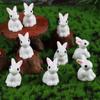 Moss Micro Landscape White Rabbit Resin Ornaments