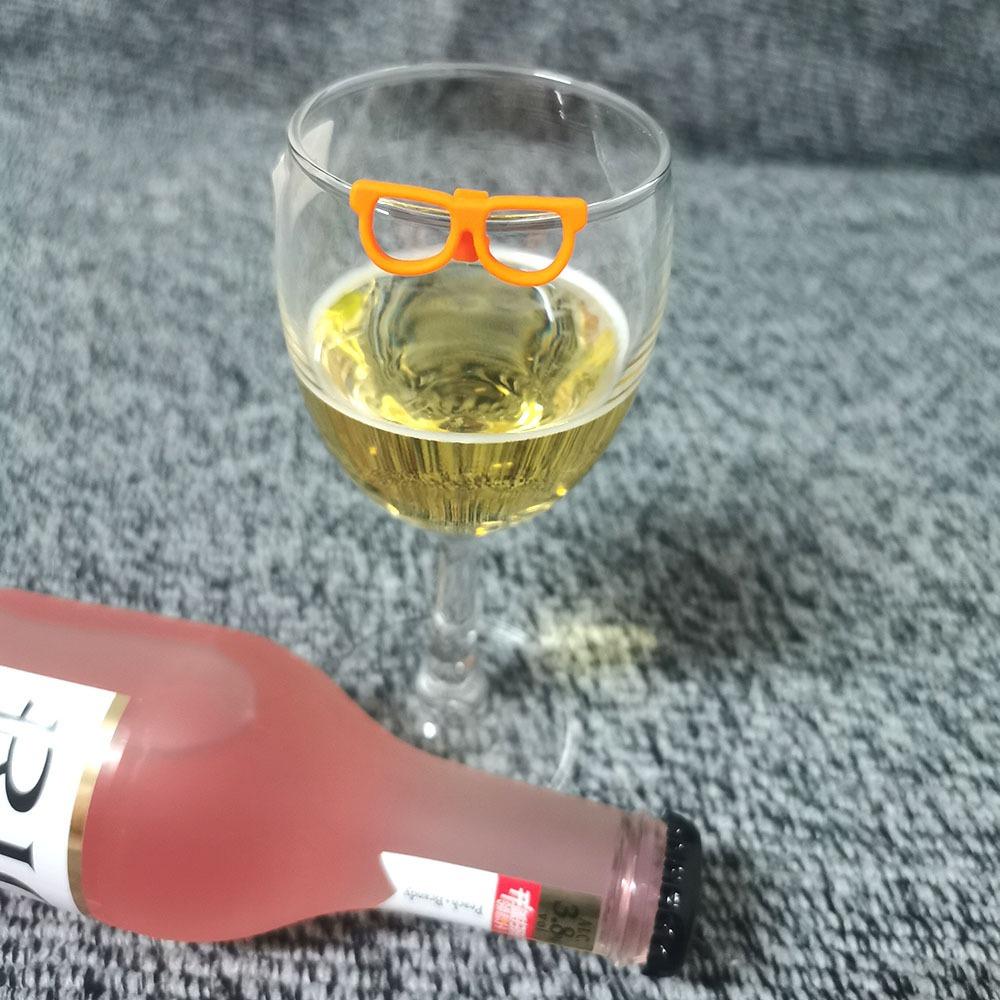 6pcs Silicone Silicone Wine Glass Drink Markers Glasses Funny Hawaiian Glasses  Party