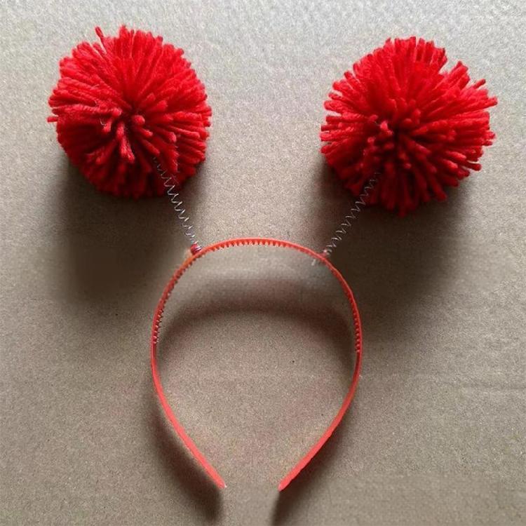 Pompoms Headband Photo Props Fun Hair Hoop 2025 for Party New Year