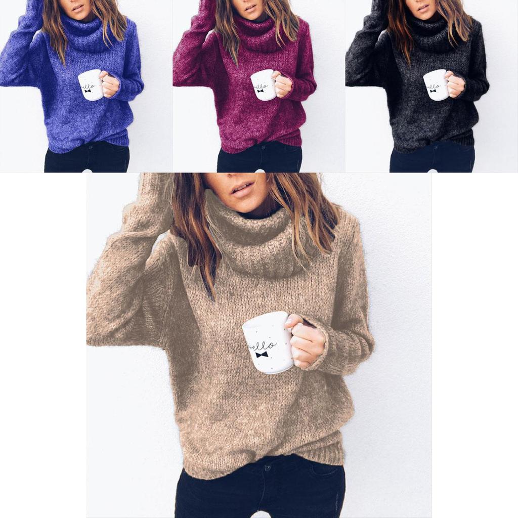 Elegant Women Winter Warm Turtleneck Sweater Pullover Perfect For Cold Days