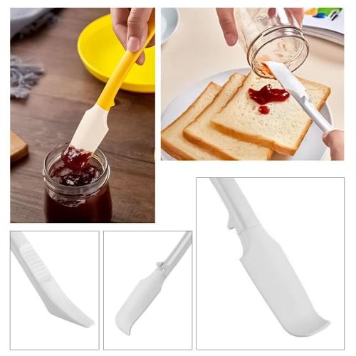 DELUXEFOX Silicone Spoons, 2-Piece Set, Multi-Function Spatula, Heat-Resistant Silicone Kitchen Tool, Baking Utensil for Cooking and Baking, Small, Fo