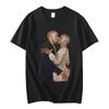 Rapper Kanye West Kissing T Shirt Retro Graphic T Shirts Cotton Tshirt Omari West Fans Lovers Unisex Women Hip Hop Oversized Tees