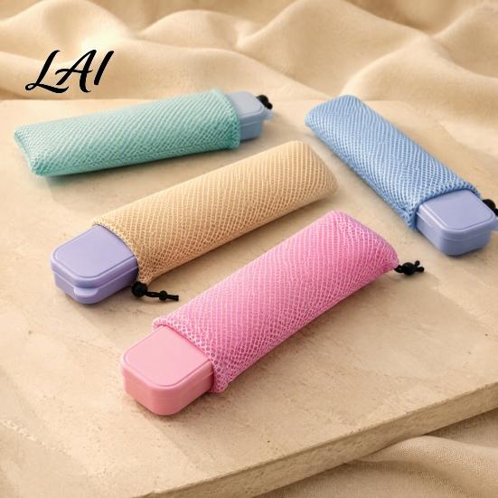 Reusable Straw Carrying Case Mesh Cutlery Drawstring Bag for Straws And Chopsticks Portable Breathable Polyester Lightweight Sleeve Camping