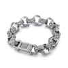 14mm Personality Retro Men's Lion Bracelet Punk Cool Boy Stainless Steel Jewelry Chunky Biker Party Accessories Gift
