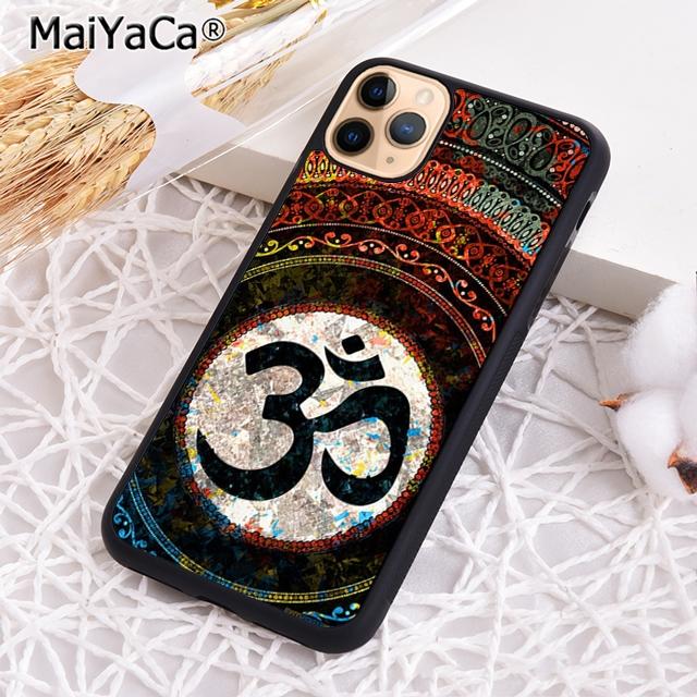 Aum om Namaste symbol floral zen yoga Phone Case For iPhone 17 Air 16 16e 15 plus 11 12 13 14 pro max  coque