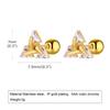 Geometric Triangle Stud Earrings for Men,Stainless Steel Minimalist Cubic Zirconia Earring Gift to Boyfriend Husband Dad Father