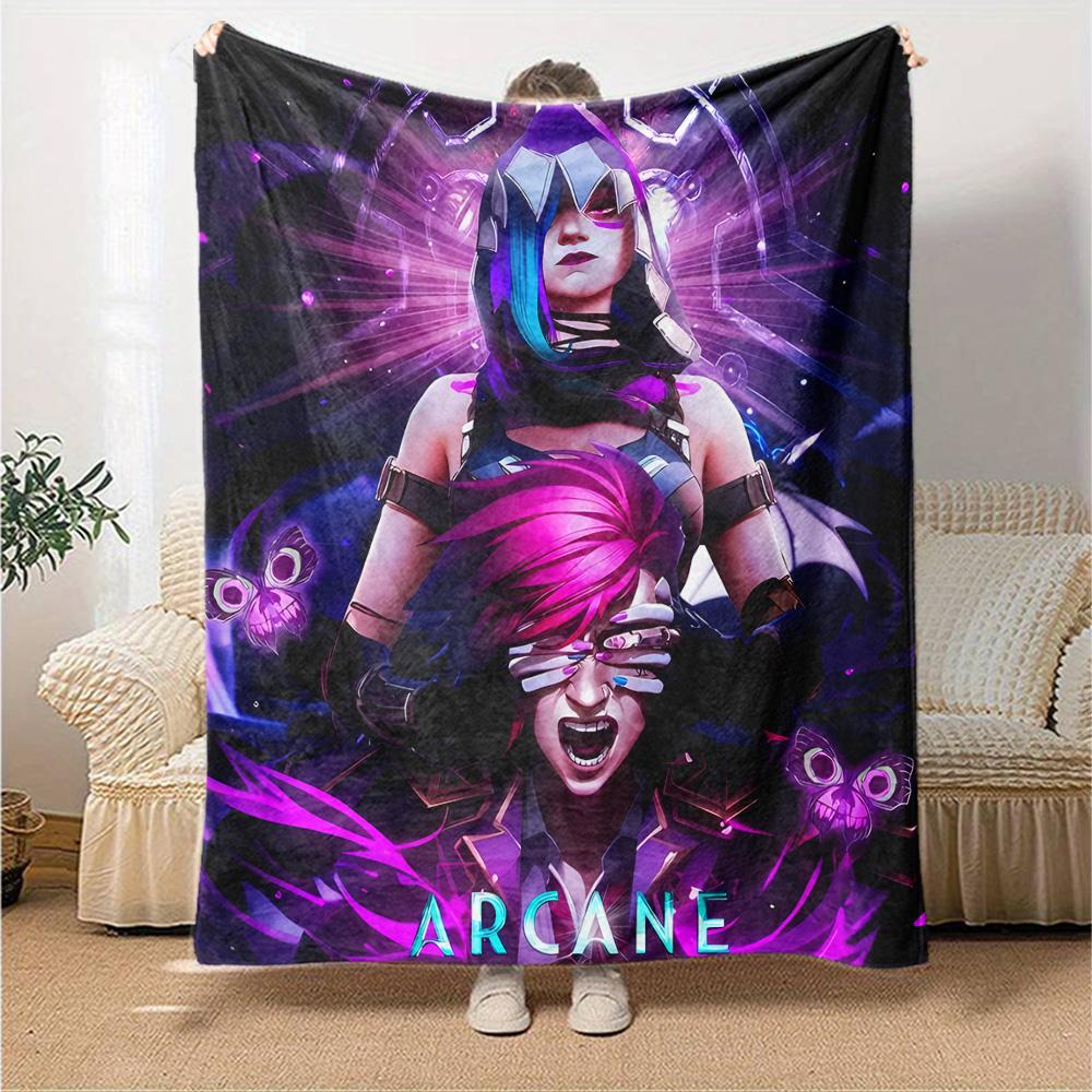 1pc Blanket - League of Legends Jinx Print Design,Lightweight Blanket for Sofa,Bed- Soft &Warm,Gift for All Seasons