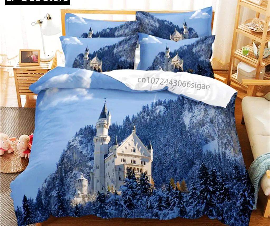 

Snow Scene Bedding Set Duvet Cover Set Bedding Digital Printing Quilt Cover King Queen Size Bedding Set Fashion Design 3 Piece EU single(135x200cm)