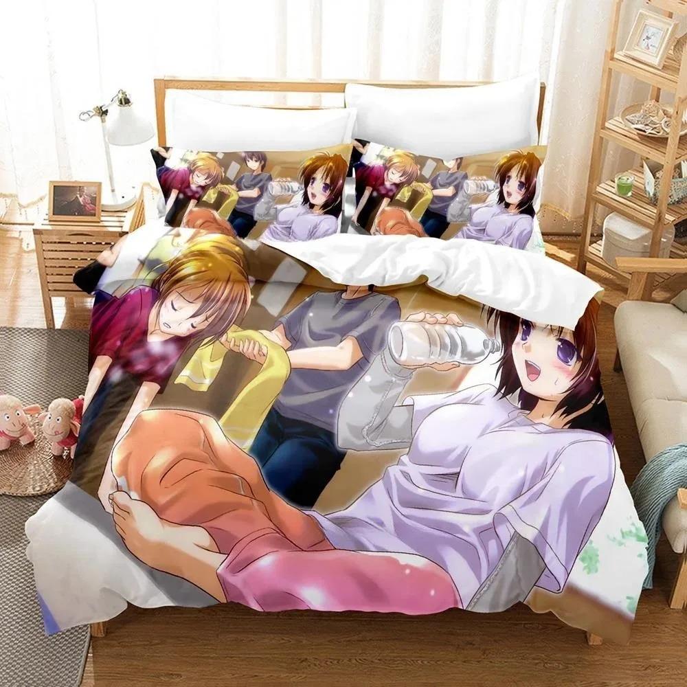 Girl's Bedding Set Anime G-Golden Time Duvet Cover Pillowcase Home Single/Double Bedroom Decor, Teen Adult Gift