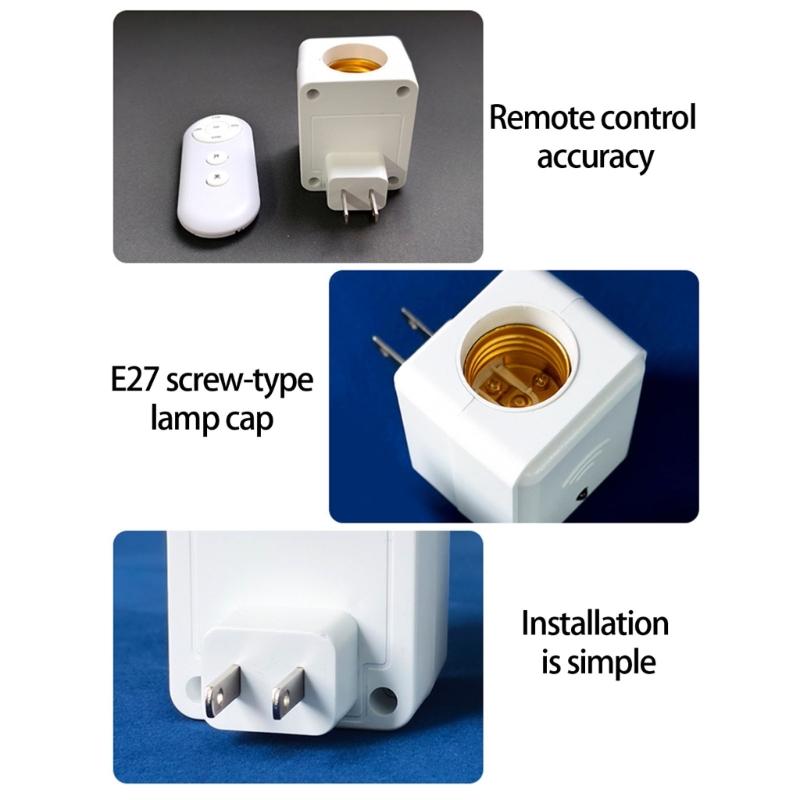 110V-240V Remote Controlled E27 Screw Base Socket with 5 Timer Option for Lighting Control Energy Saving Easy Installation