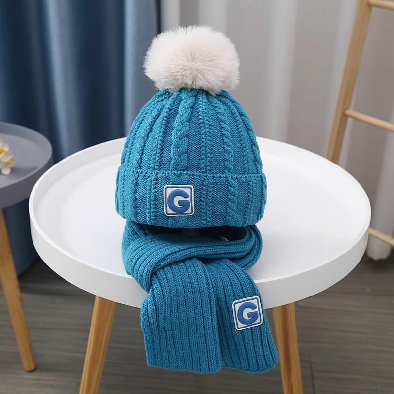 

Детские вязаные шапки и шарфы костюмы для мужчин и женщин осенью и зимой утолщенная теплая защита ушей детские капюшоны onesize