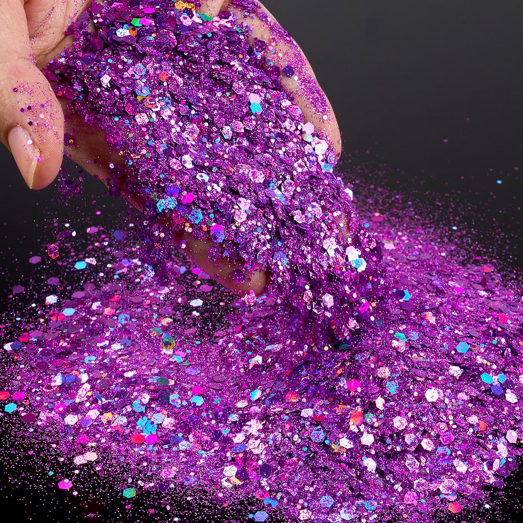 50G Glitter Mixed Hexagon Colorful Sequin Powder DIY Handmade Jewelry Epoxy Resin Making For Mold Nails Craft Accessories