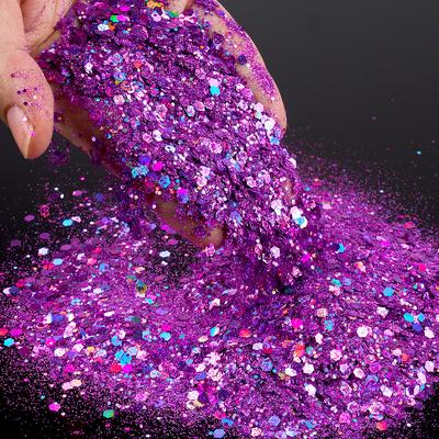 50G Třpytivý Směs Šestiúhelníků Barevný Flitrový Prášek DIY Ručně Vyráběné Šperky Epoxidová Pryskyřice Výroba Pro Formy Nehty Řemeslné Doplňky