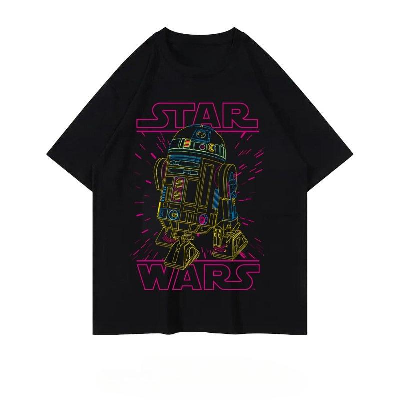 Star Wars Commemorative Edition Pure Cotton Men and Women Short Sleeved Cartoon Printed Short Sleeved Casual Parentchild Top
