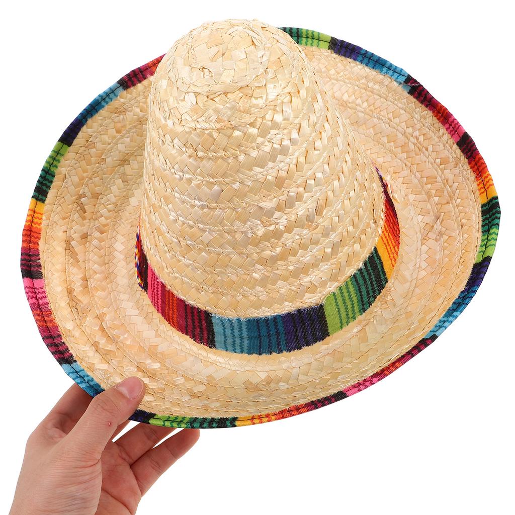 43 Cm Diameter Fiesta Carnival Party Hats Party Dog Sombrero Carnival Costume Straw Hats With Drawstring Mexican Hat For