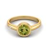 0.85 Ctw Round 925 Sterling Silver Gold Vermeil Peridot Solitaire Women Wedding Ring