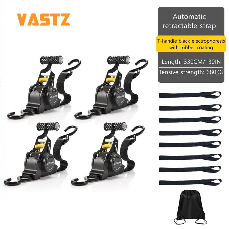 Car Automatic Retractable Tensioning Strap For Cargo Truck Motorcycle Transport Heavy Duty Quick Retract Tangled - Free Webbing