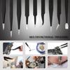 10PCS Precision Tweezers Set, Stainless Steel Anti-Static Tweezers Kit for Electronics Soldering, Jewelry-Making, Laboratory