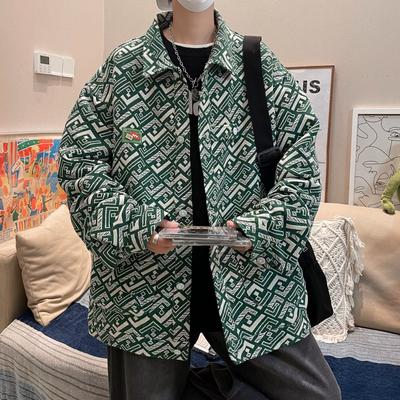 Washed Splicing Denim Jacket Season American Loose Couple Men'S Jacket Design Trendy Brand Top
