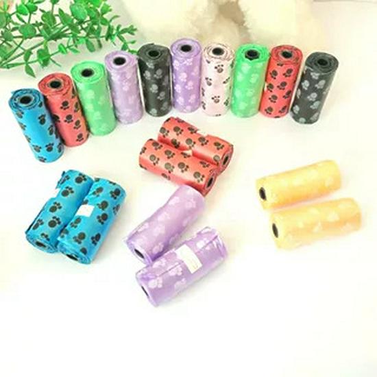 Portable Dog Poop Bags for Outdoor Walking - Printed Waste Scooping Bags