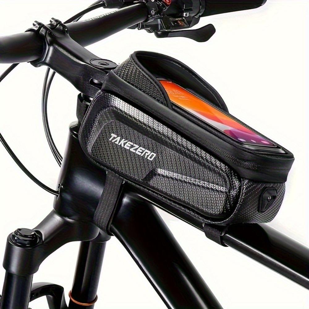 Handyhalter Tasche für Fahrrad Fahrradzubehör Vorderrahmen Lenker Oberrohr Handy Tasche mit Regenschutz Kompatibel mit Handys unter 6,8 Zoll