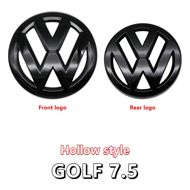 2pcs ABS Car Front Grill Emblem Rear Trunk Badge YU23 Logo For Volkswagen VW Golf 4 5 6 7 7.5 8 Scirocco Premium Pro Plus Extra